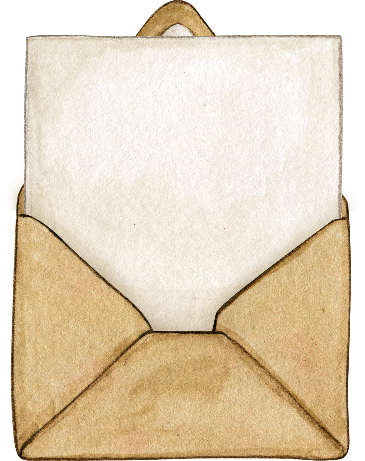 watercolor open envelope